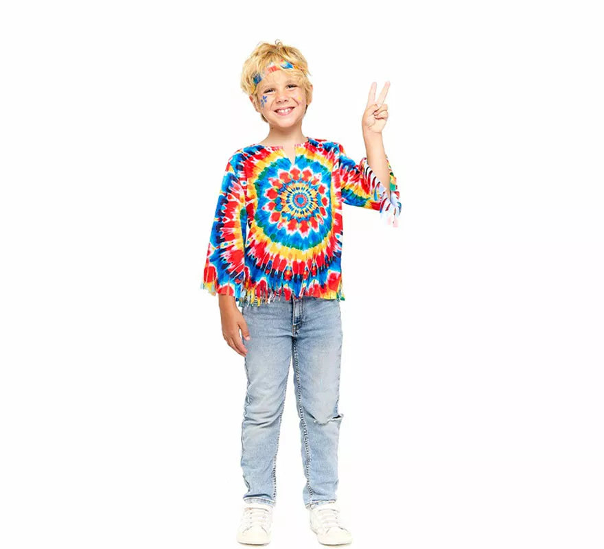Translation missing: de.Disfraz de Hippie multicolor para niño