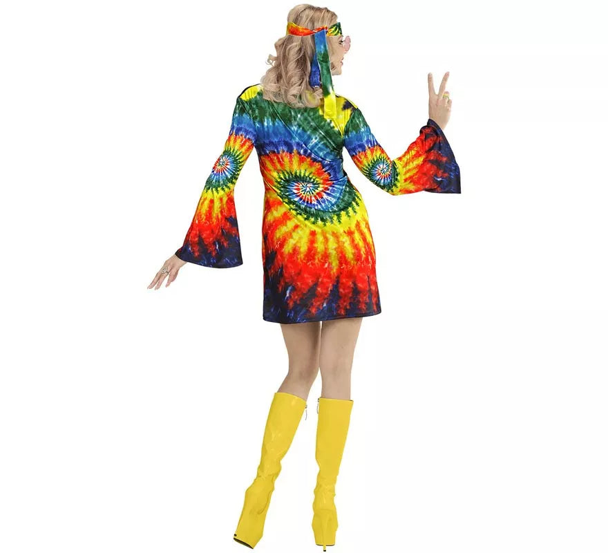 Disfraz de Hippie Ondas Psicodélicas para mujer