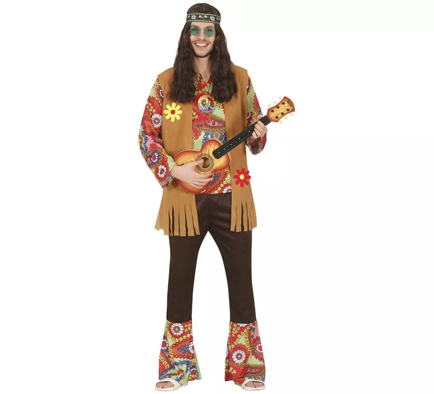 Translation missing: de.Disfraz de Hippie Paz y Amor para hombre