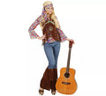 Disfraz de Hippie Psicodélica con chaleco para mujer