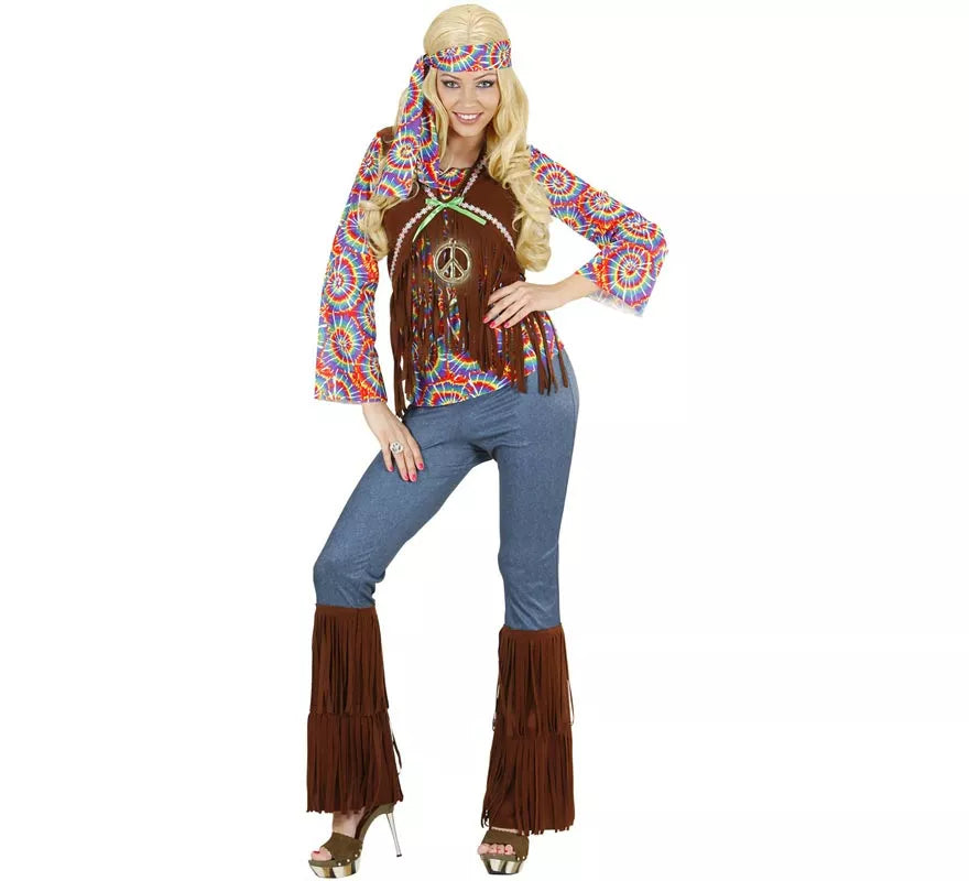 Translation missing: de.Disfraz de Hippie Psicodélica con chaleco para mujer