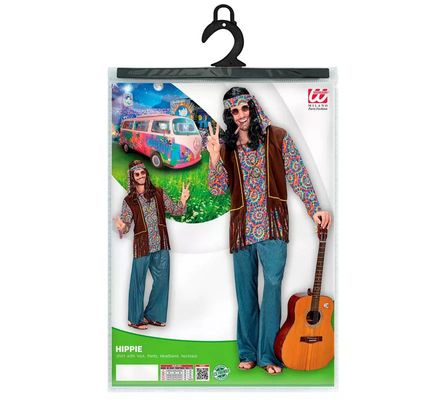 Translation missing: de.Disfraz de Hippie Psicodélico con chaleco para hombre