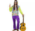 Disfraz de Hippie púrpura de terciopelo para hombre