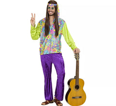 Herren-Hippie-Kostüm aus Samt in Lila