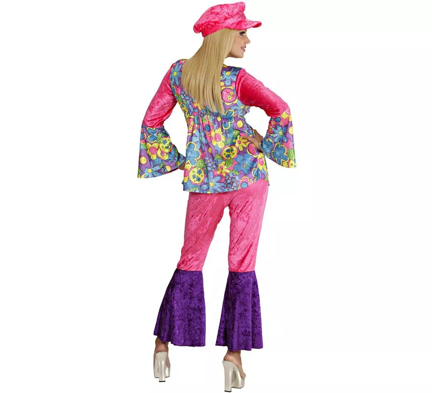 Translation missing: de.Disfraz de Hippie rosa de terciopelo para mujer