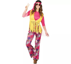 Pink Hippie Kostüm für Damen