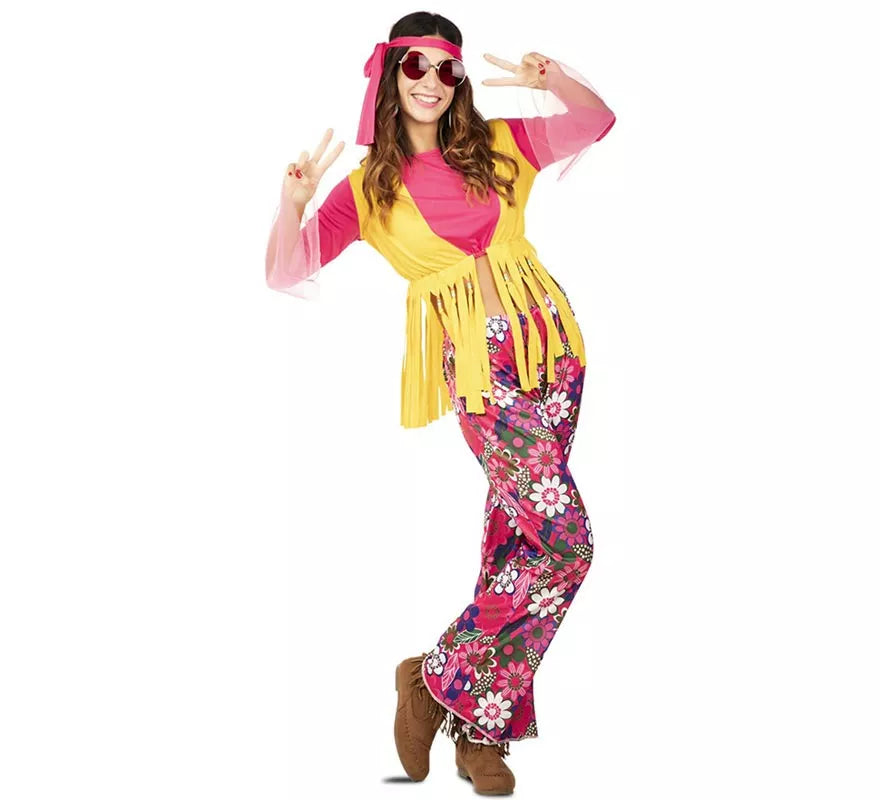 Translation missing: de.Disfraz de Hippie rosa para mujer