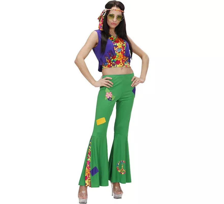 Translation missing: de.Disfraz de Hippie verde para mujer