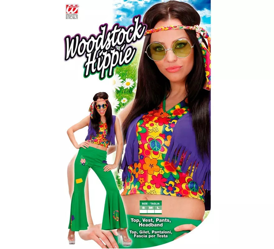 Translation missing: de.Disfraz de Hippie verde para mujer