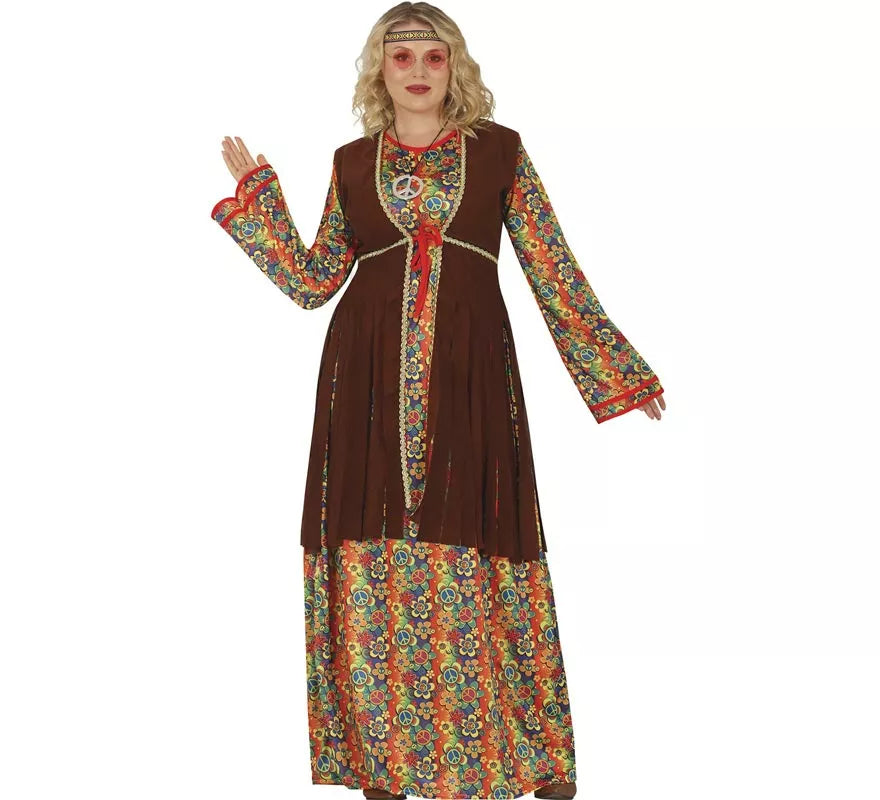 Disfraz de Hippie vestido largo para mujer