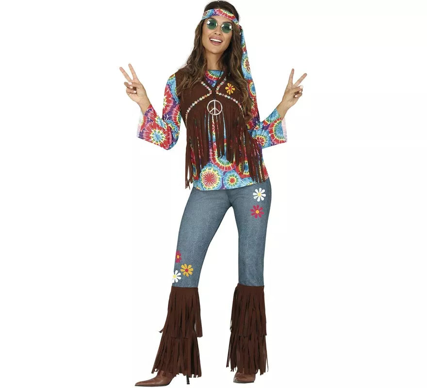 Translation missing: de.Disfraz de Hippy con Chaleco para mujer