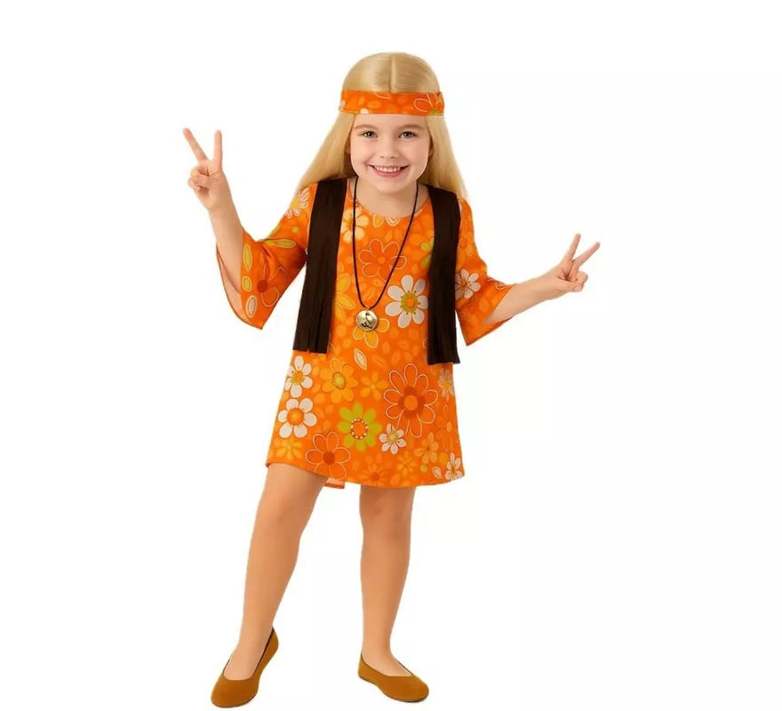 Translation missing: de.Disfraz de Hippy con Flores para niña
