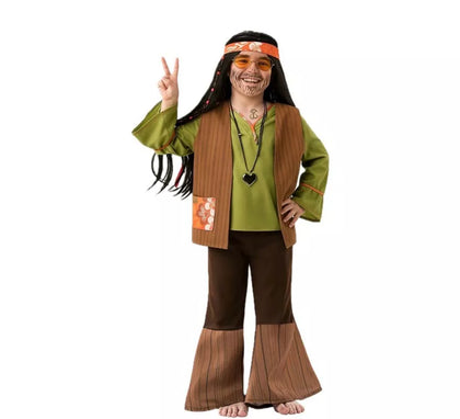 Disfraz de Hippy con Flores para niño