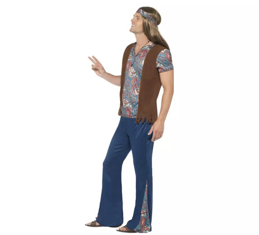 Translation missing: de.Disfraz de Hippy Multicolor para hombre
