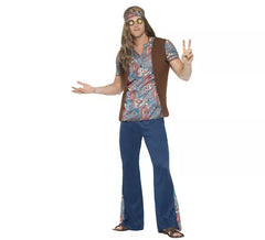 Mehrfarbiges Hippie Kostüm für Herren