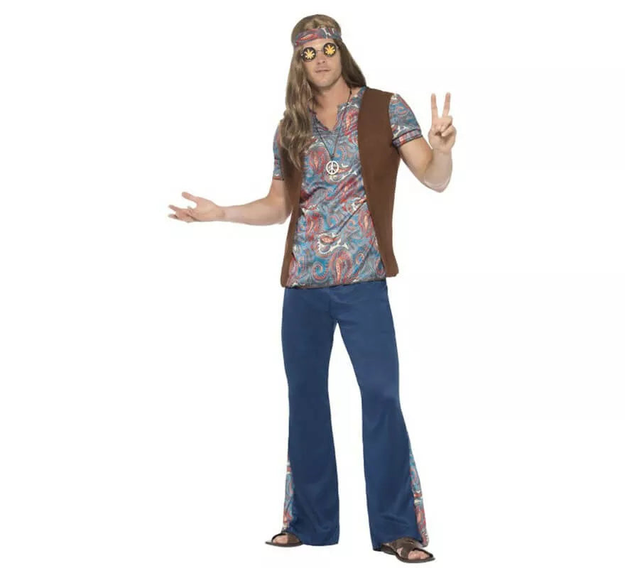 Translation missing: de.Disfraz de Hippy Multicolor para hombre