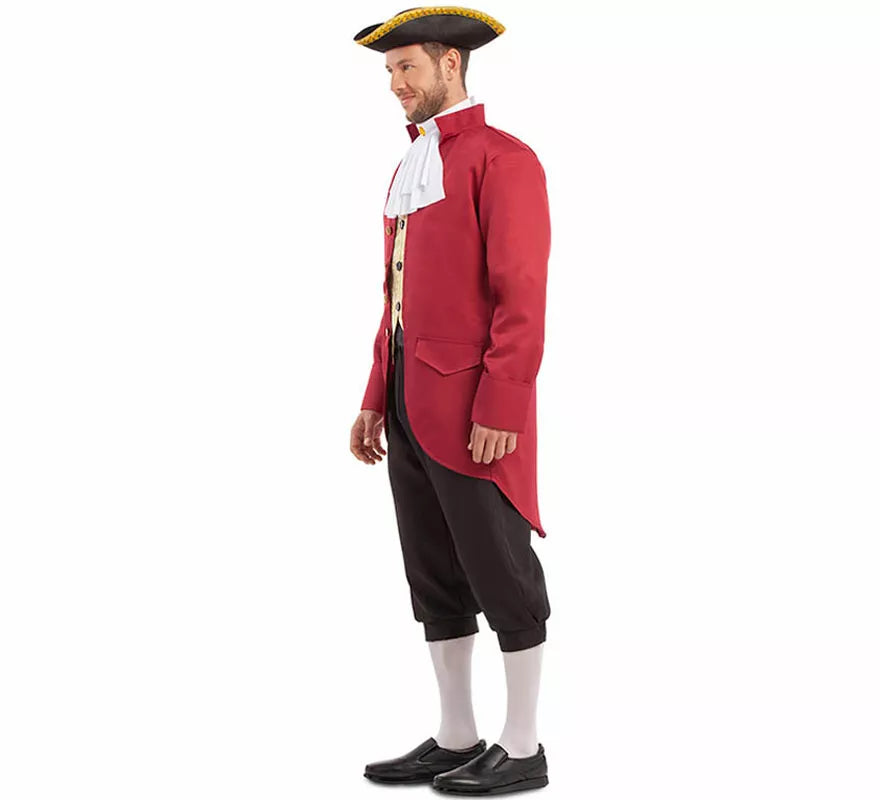 Translation missing: de.Disfraz de Hombre Colonial rojo y negro para hombre