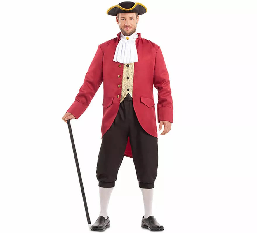 Translation missing: de.Disfraz de Hombre Colonial rojo y negro para hombre