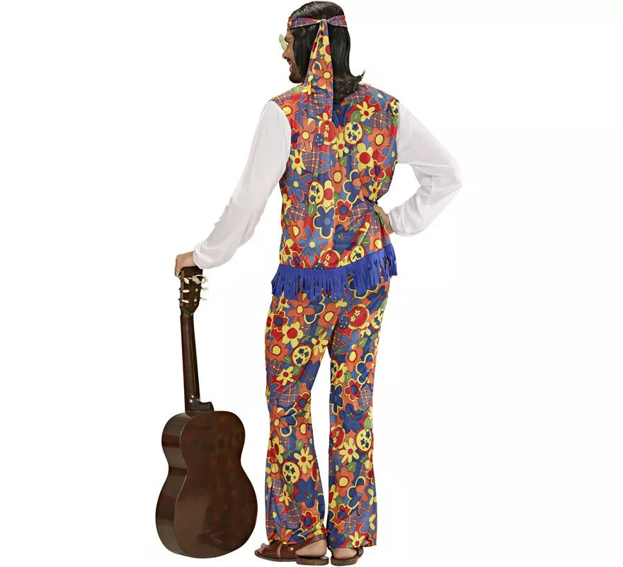 Translation missing: de.Disfraz de Hombre Hippie con cinta y medallón para hombre