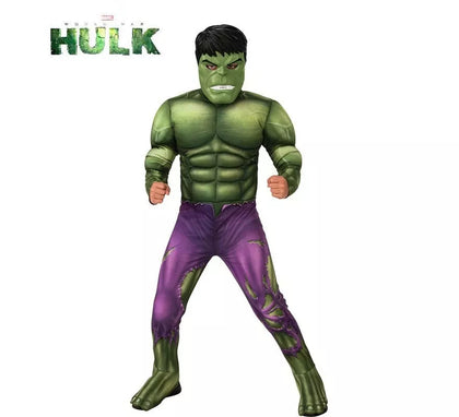 Disfraz de Hulk verde musculoso con máscara deluxe para niño