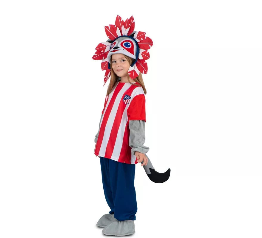 Translation missing: de.Disfraz de Indi Atlético de Madrid rojo y blanco para niño