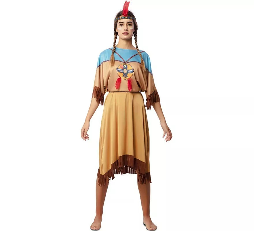 Translation missing: de.Disfraz de India Apache en vestido con tocado para mujer