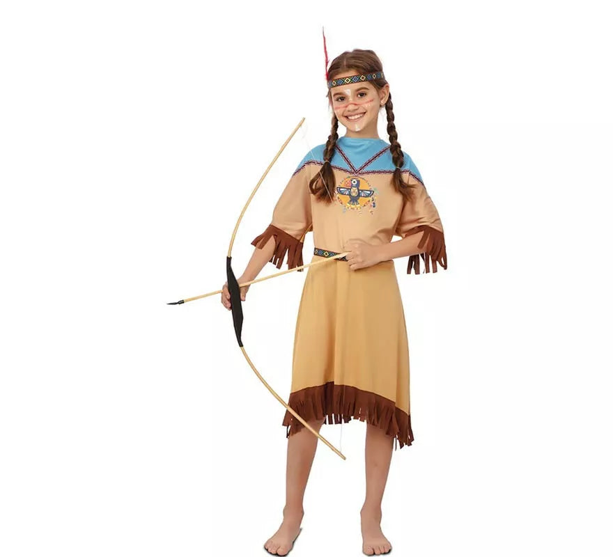 Translation missing: de.Disfraz de India Apache en vestido con tocado para niña