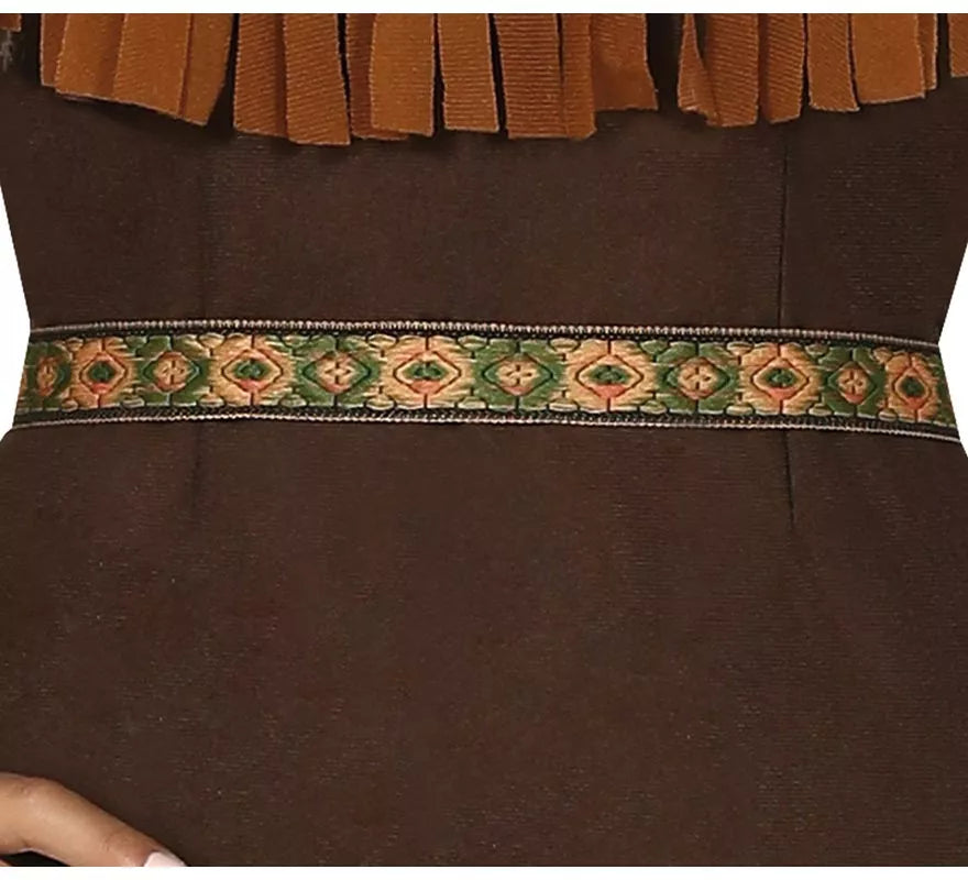 Translation missing: de.Disfraz de India Marrón con Flecos para mujer