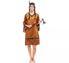 Braunes Indianerkostüm für Damen