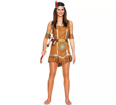 Braunes Indianerkostüm für Damen