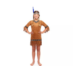 Braunes Indianerkostüm für ein Mädchen