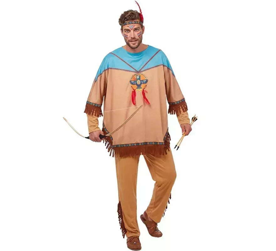 Translation missing: de.Disfraz de Indio Apache con tocado para hombre