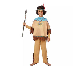 Apache-Indianerkostüm mit Kopfschmuck für Kinder