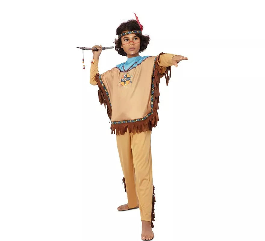 Translation missing: de.Disfraz de Indio Apache con tocado para niño