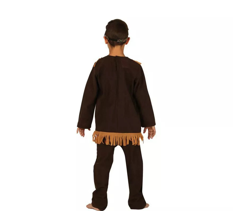 Translation missing: de.Disfraz de Indio Marrón con Flecos para niño
