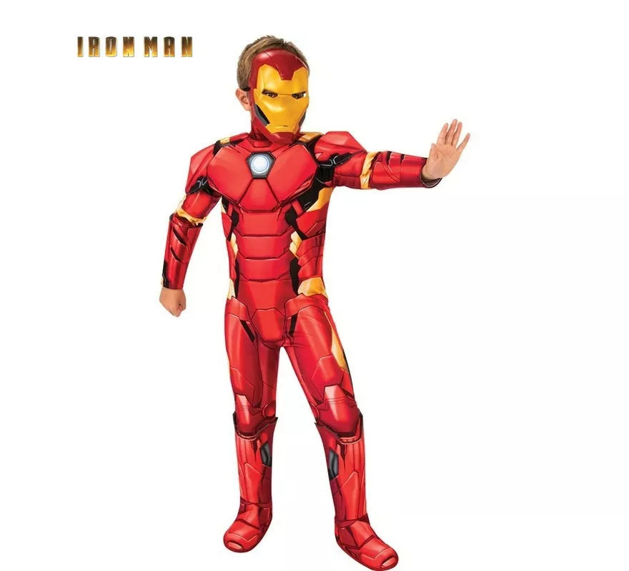 Translation missing: de.Disfraz de Iron Man musculoso con máscara deluxe para niño