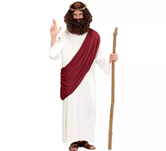 Herren Jesus Messias oder Prophet Kostüm mit Gehstock