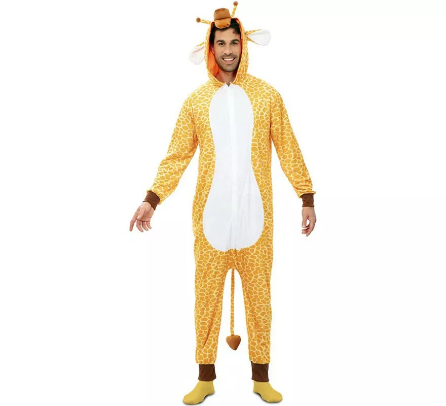 Disfraz de Jirafa Kugurumi con capucha y orejas para adulto