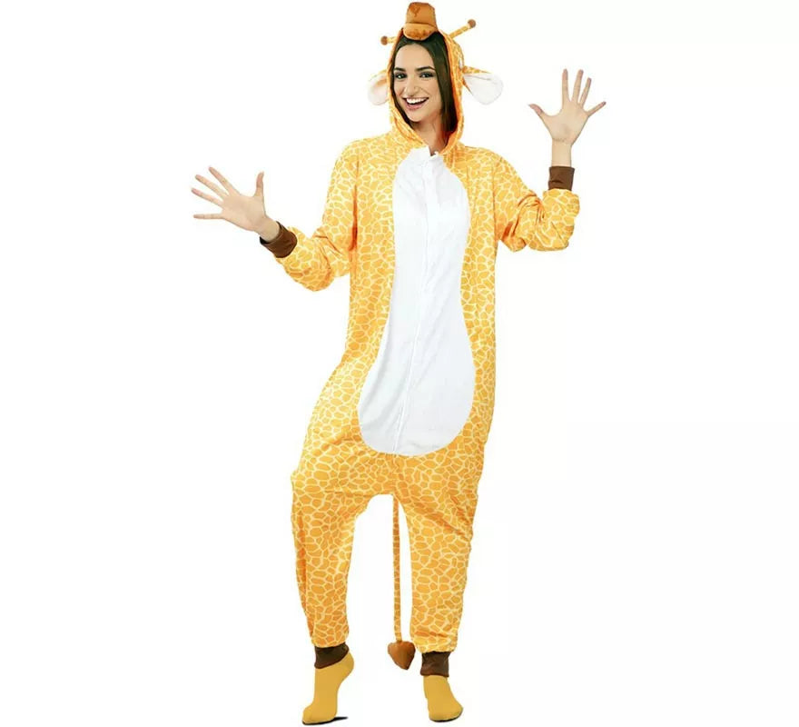 Disfraz de Jirafa Kugurumi con capucha y orejas para adulto