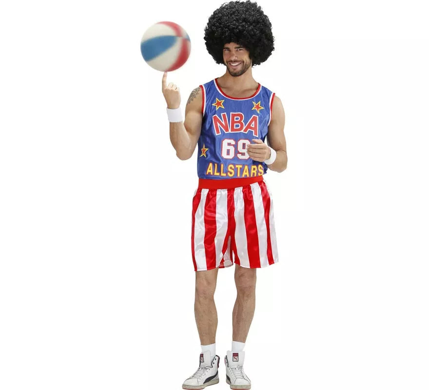 Translation missing: de.Disfraz de Jugador de Baloncesto azul y rojo para hombre