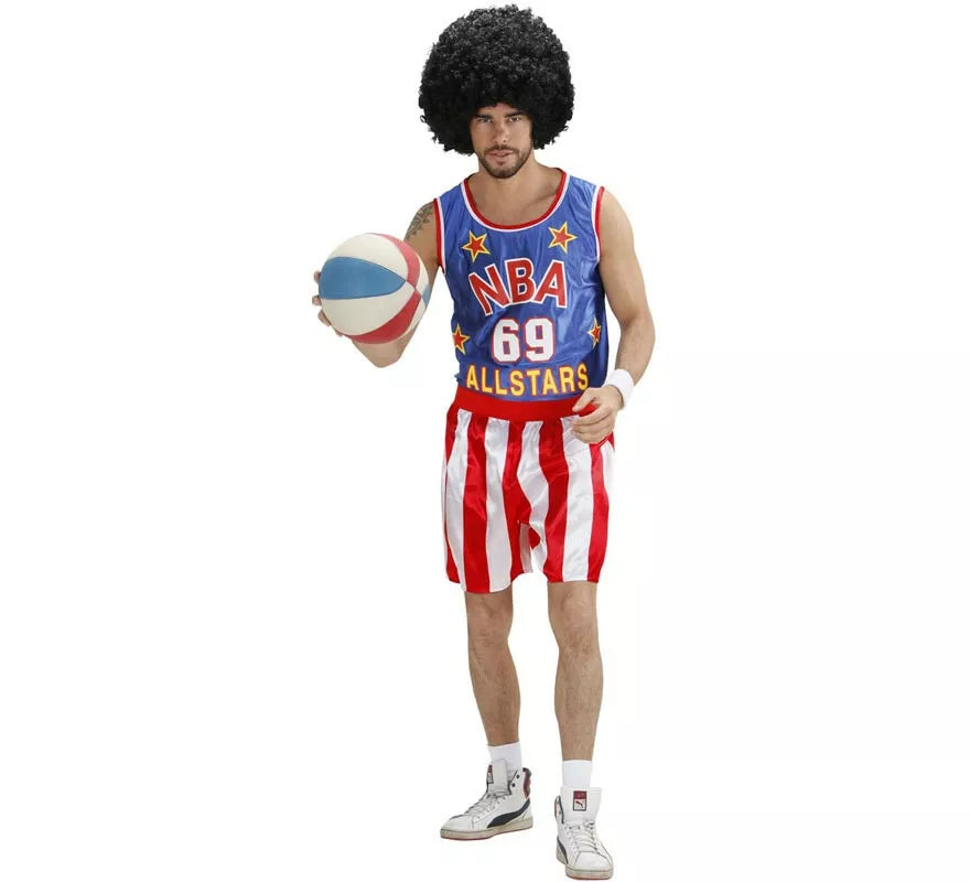 Translation missing: de.Disfraz de Jugador de Baloncesto azul y rojo para hombre
