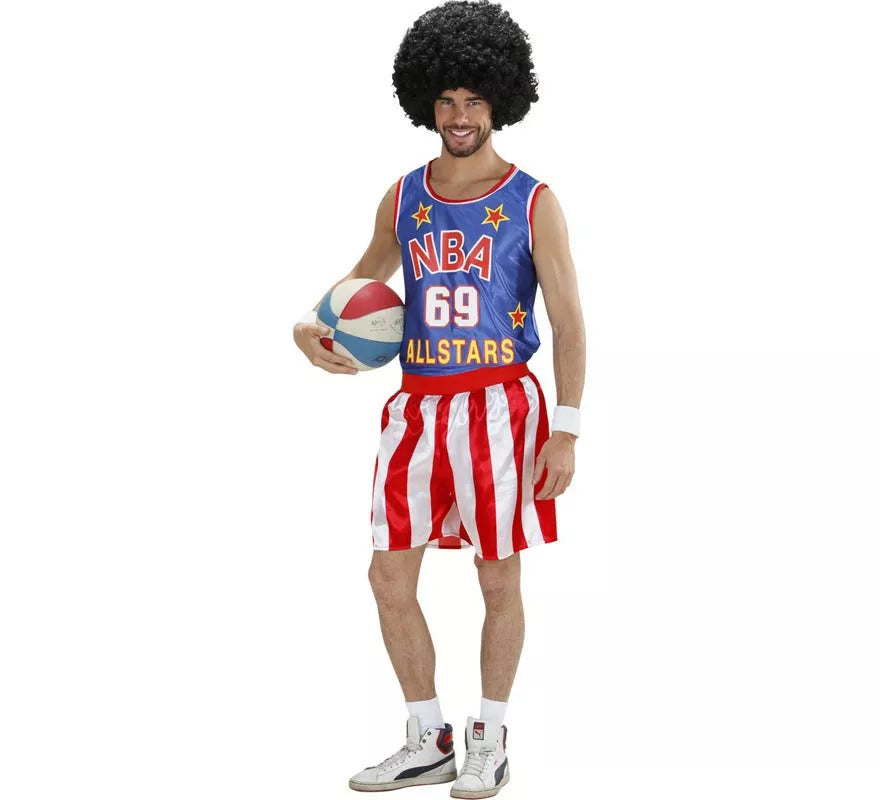 Translation missing: de.Disfraz de Jugador de Baloncesto azul y rojo para hombre