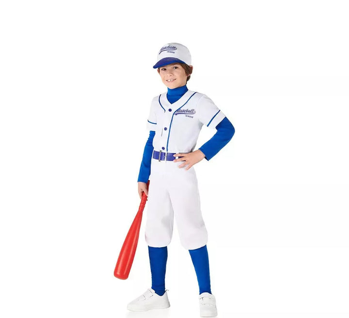 Disfraz de Jugador de Béisbol blanco y azul para niños