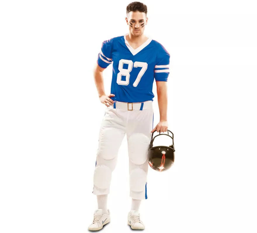 Translation missing: es.Disfraz de Jugador de Fútbol Americano azul para hombre