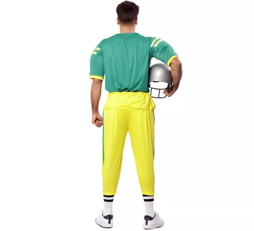 Translation missing: de.Disfraz de Jugador de Fútbol Americano Verde para hombre