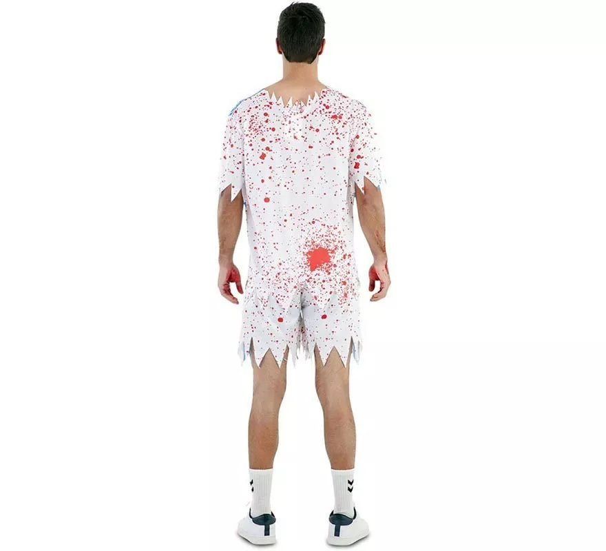Translation missing: de.Disfraz de Jugador de Fútbol Zombie blanco para hombre