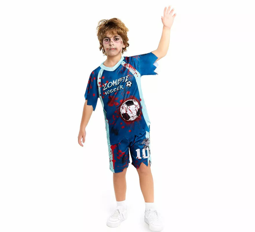 Translation missing: de.Disfraz de Jugador de Fútbol Zombie para niño