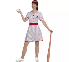 50er Vintage Baseball Spieler Kostüm für Damen