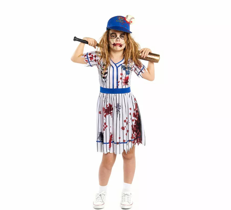 Translation missing: de.Disfraz de Jugadora de Béisbol Zombie para niña