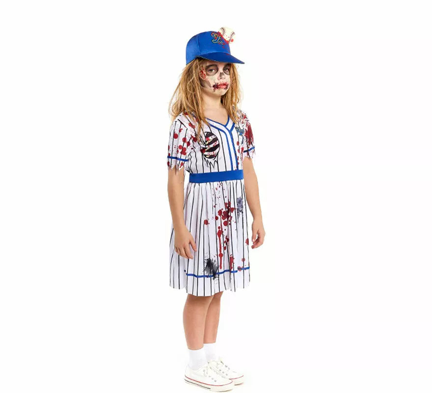 Translation missing: de.Disfraz de Jugadora de Béisbol Zombie para niña